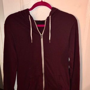 🔥F21 Zip Burgundy Hoodie